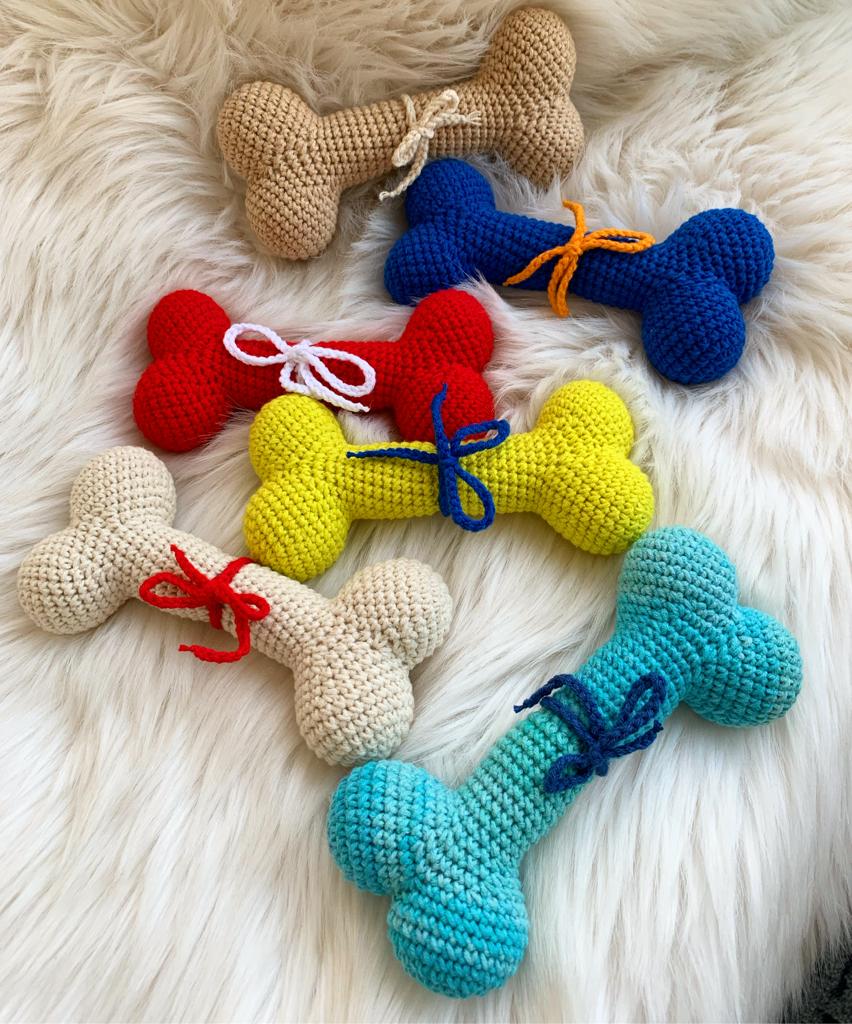 Amigurumi Renkli Kemik Pet Oyuncak