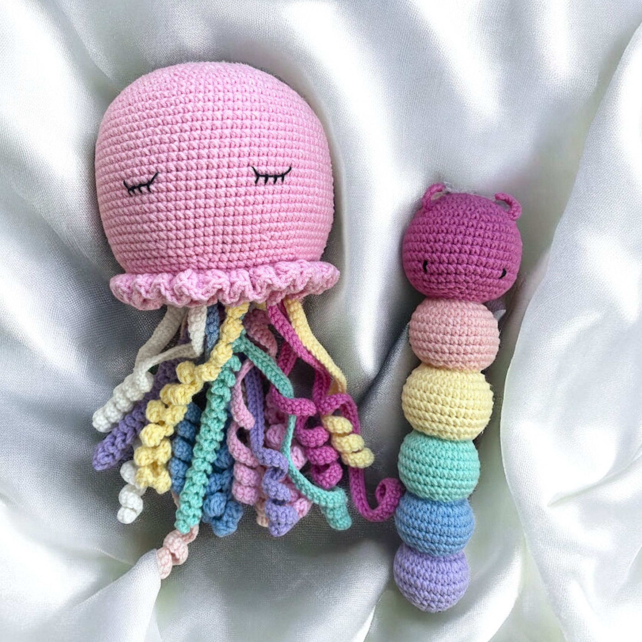 Amigurumi Oyuncak Set (Deniz Anası&Tırtıl Çıngırak)
